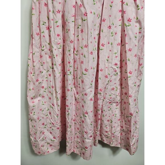 Copper Key Girl's Size 8 VTG Pink Floral Cotton Collared Dress - Picture 5 of 14